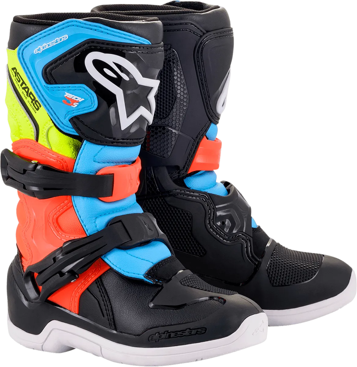 Alpinestars Youth Tech 3S Black/Blue/Yellow/Red Boots