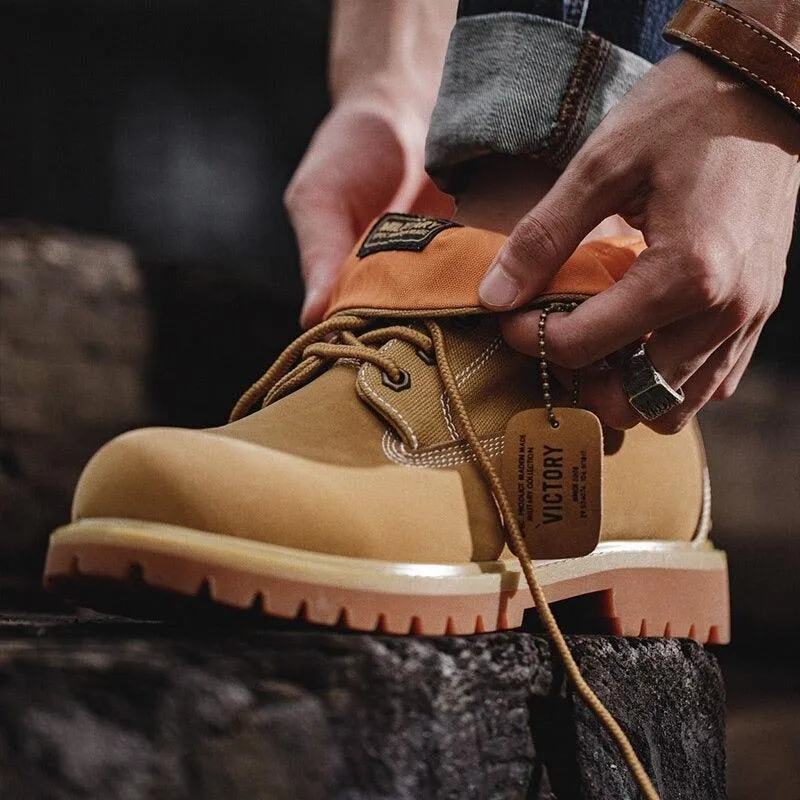 Autumn New Style Martin Boots High-top Rhubarb Boots British Style Tooling Men's Shoes