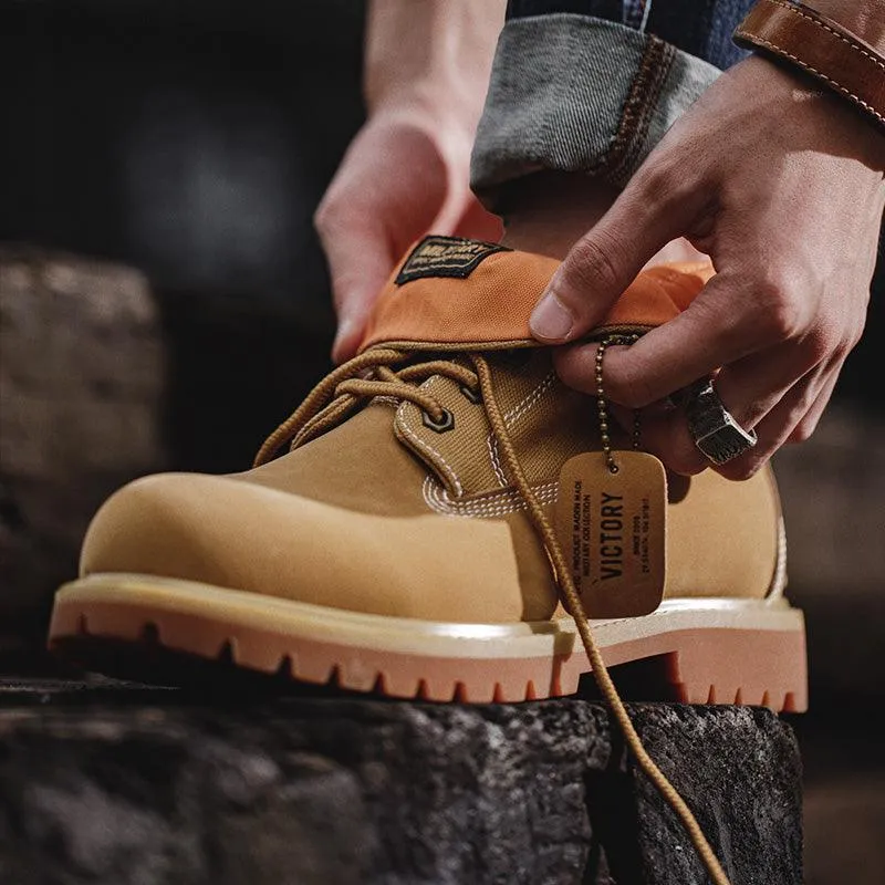 Autumn New Style Martin Boots High-top Rhubarb Boots British Style Tooling Men's Shoes