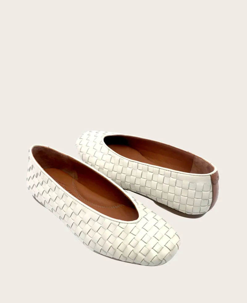 GENTLE SOULS - Willow Woven Leather Flat