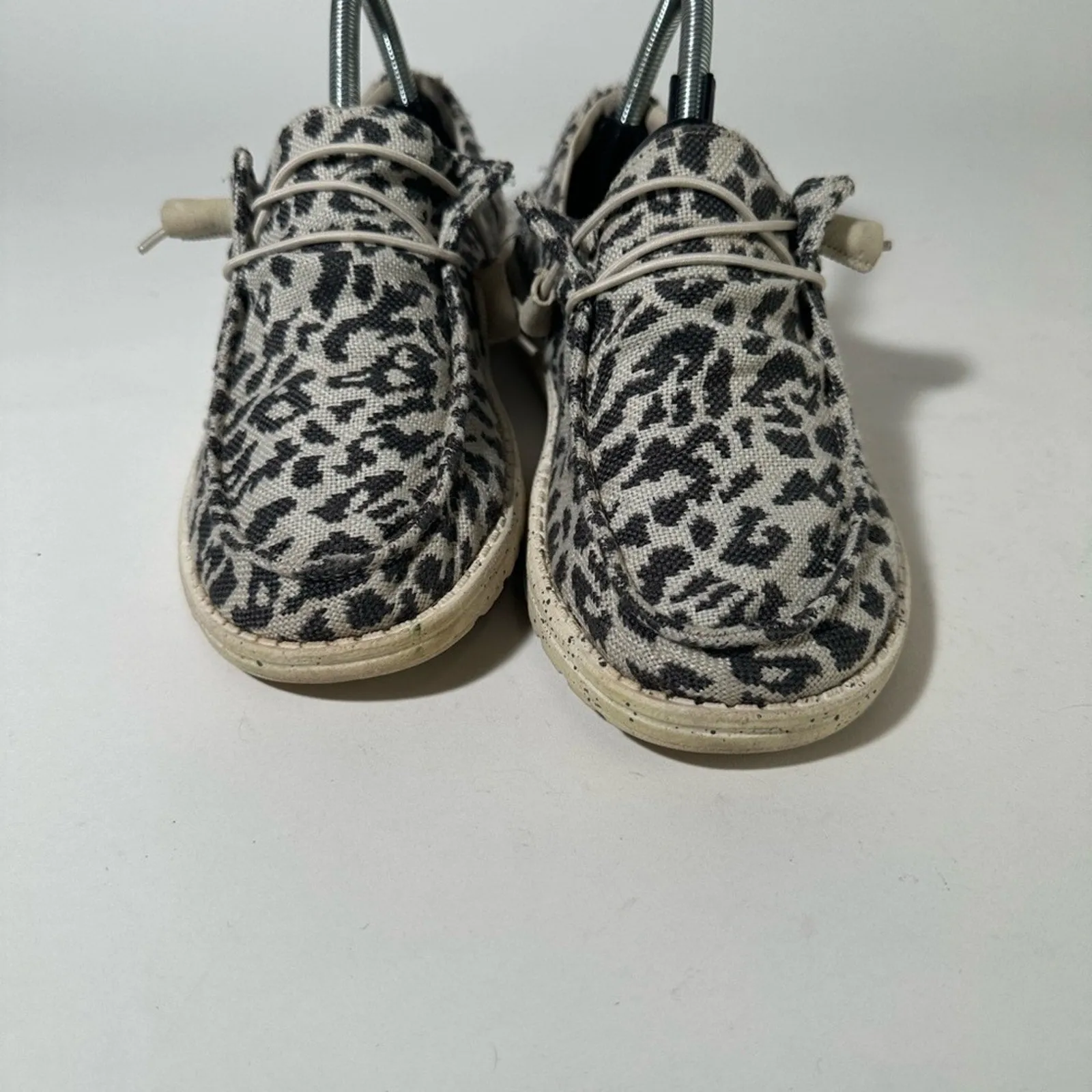 Hey Dude  Wendy Cheetah Print Loafers with Soft Canvas Upper and Flexible Sole