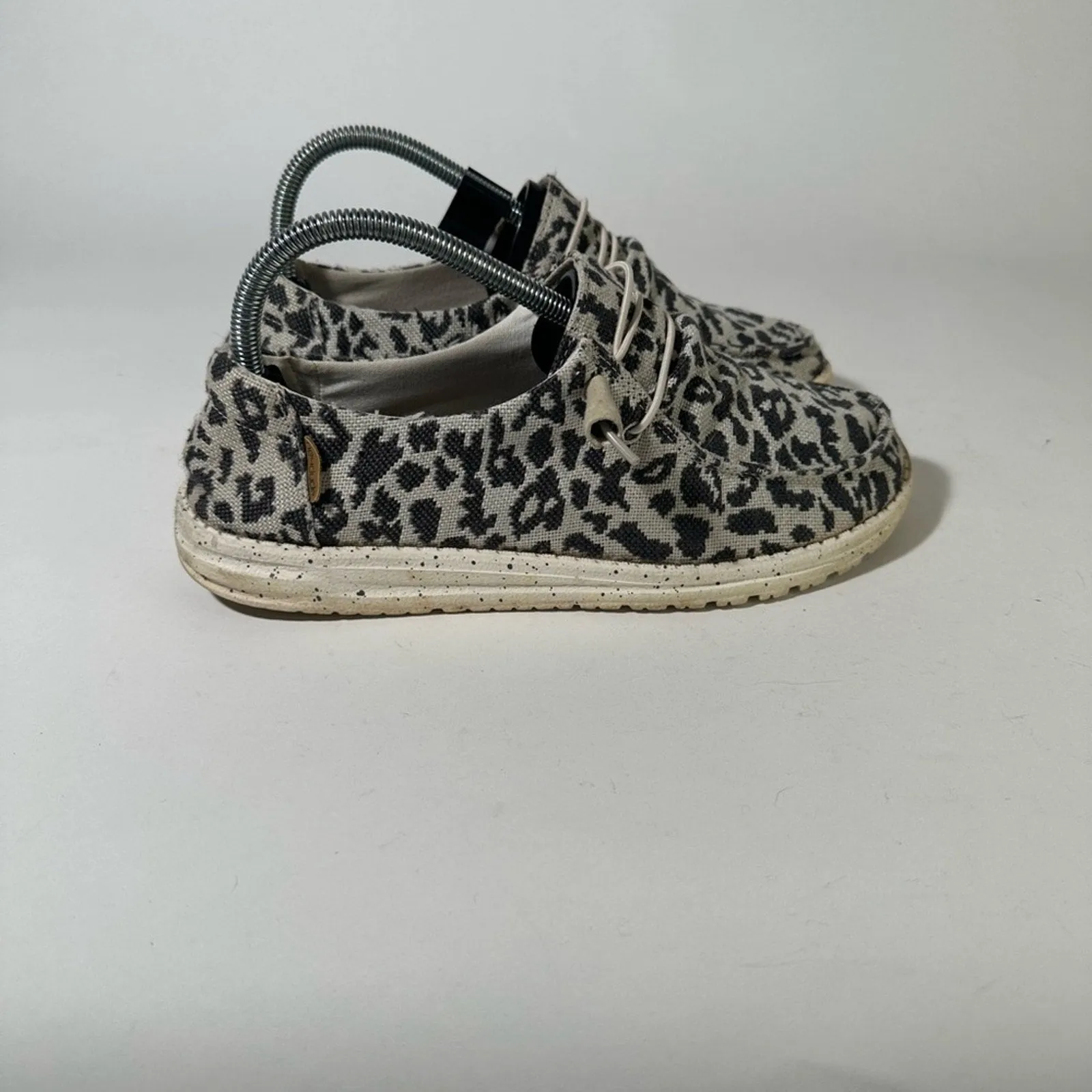Hey Dude  Wendy Cheetah Print Loafers with Soft Canvas Upper and Flexible Sole