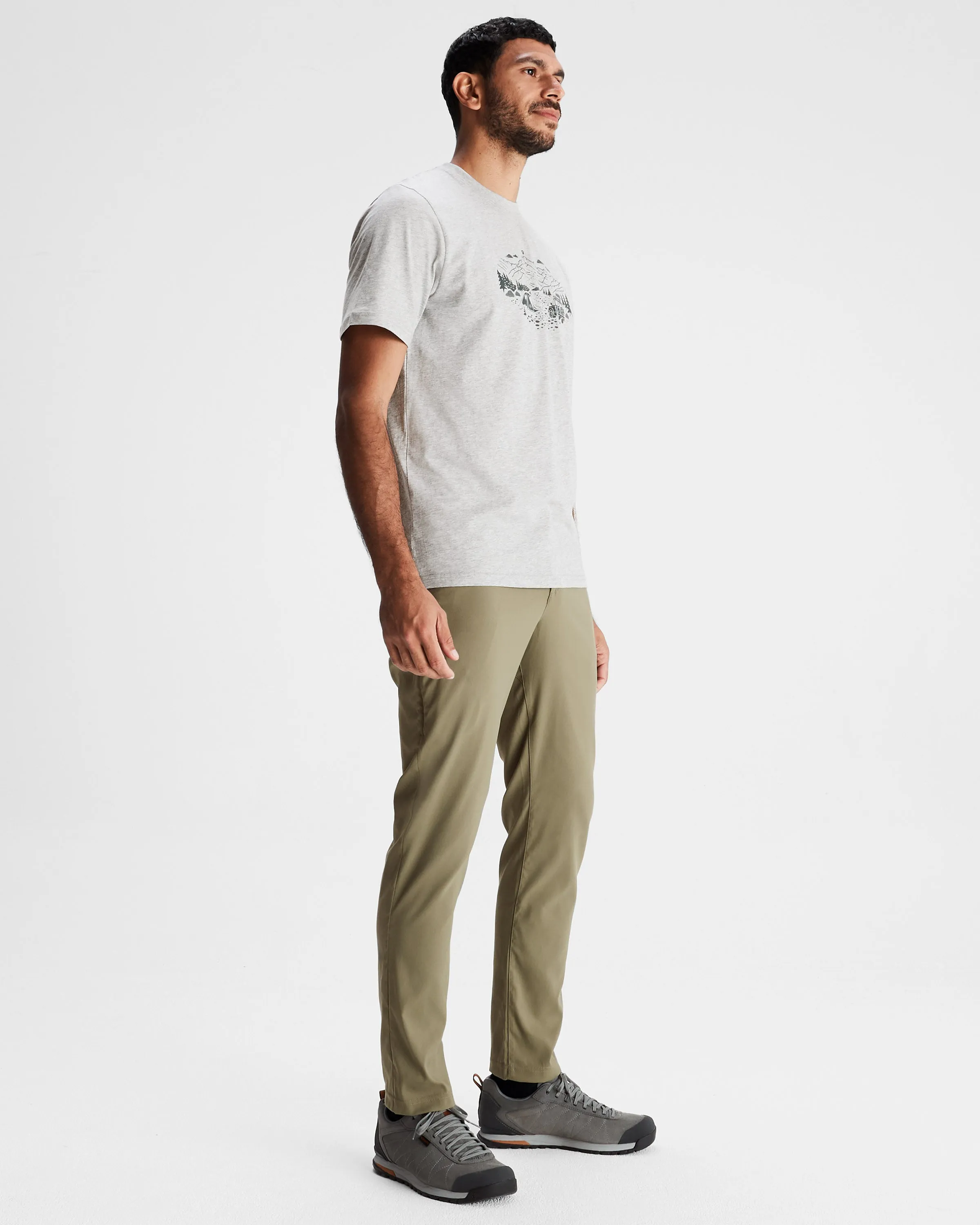 Men's Ridgeline Organic Cotton T-shirt - Light Grey Marle