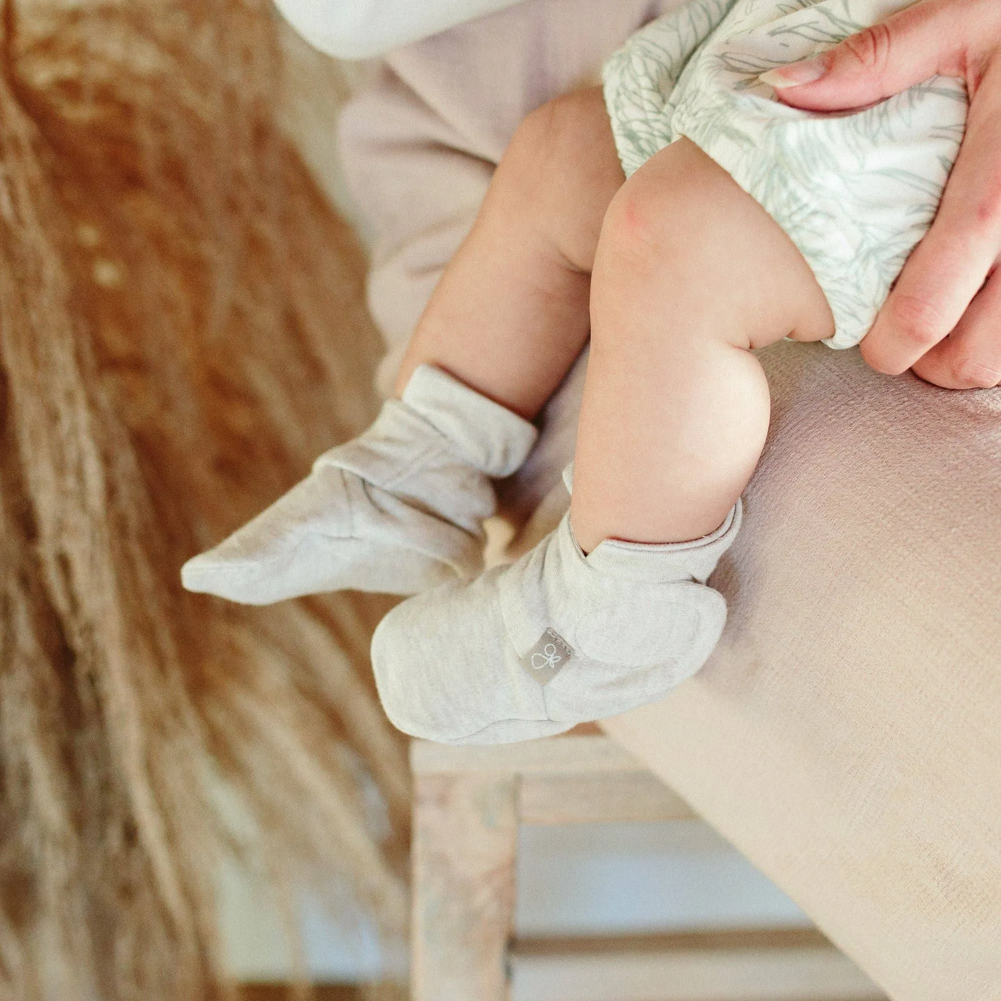 Viscose Bamboo   Organic Cotton Baby Boots - Storm Gray: 0-3M