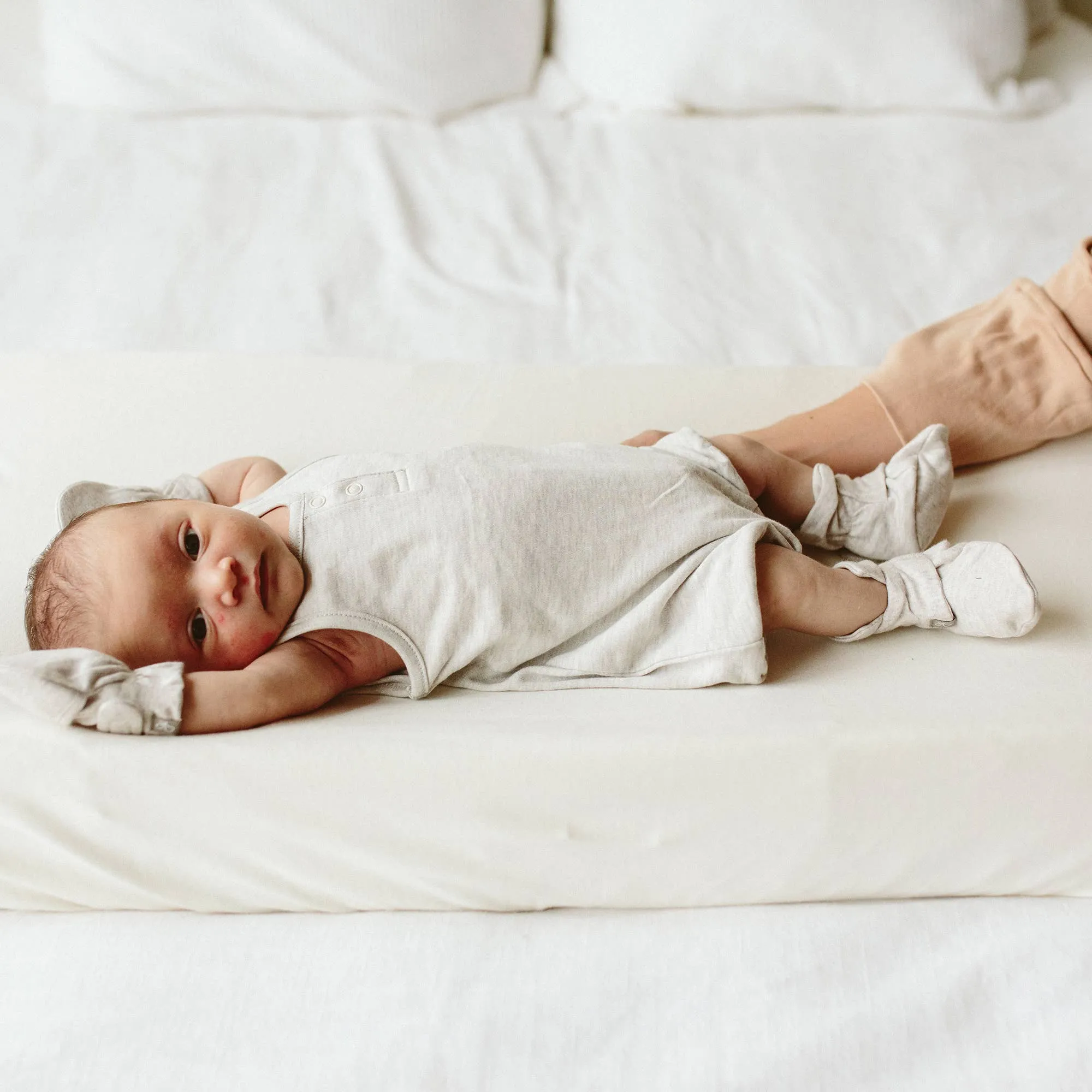 Viscose Bamboo   Organic Cotton Baby Boots - Storm Gray: 0-3M