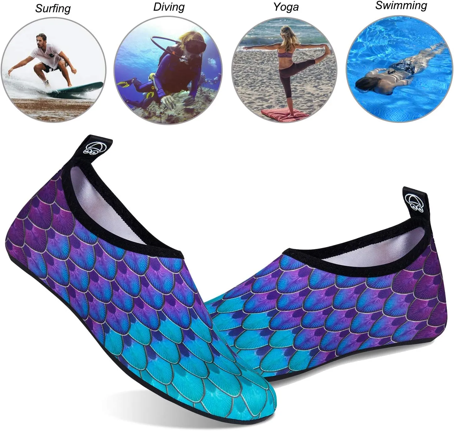 WateLves Water Shoes for Womens Mens Barefoot Quick-Dry Aqua Socks for Beach Swim Surf Yoga Exercise New Translucent Color Soles