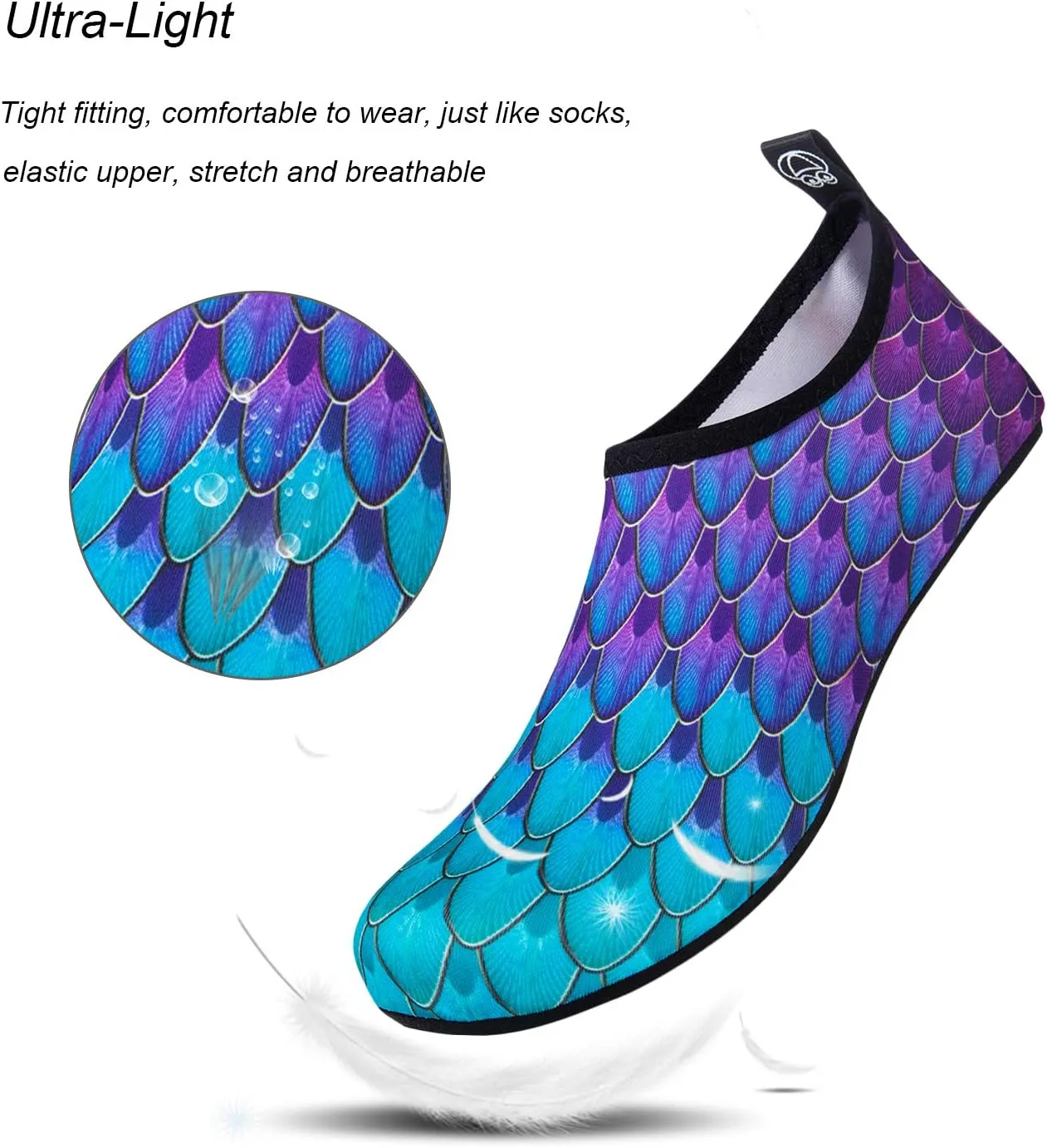 WateLves Water Shoes for Womens Mens Barefoot Quick-Dry Aqua Socks for Beach Swim Surf Yoga Exercise New Translucent Color Soles